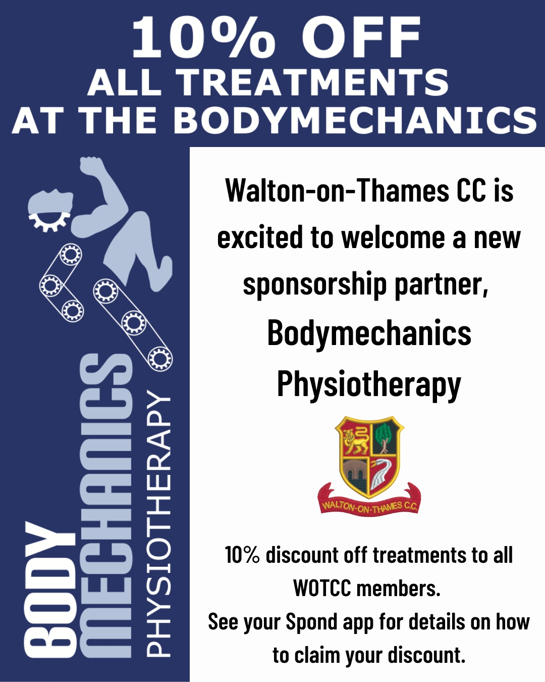 We are proud to announce a new sponsorship partner at Walton-on-Thames CC, Bodymechancis Physiotherapy.-2